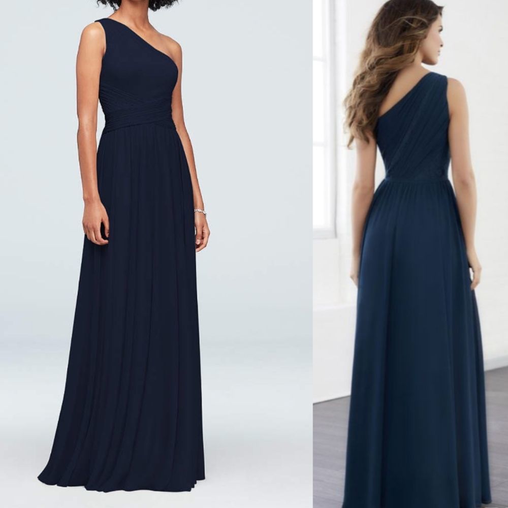 Bogo 50% off DB One Shoulder Dresses Gown Womens 6 Navy Marine Blue Dress